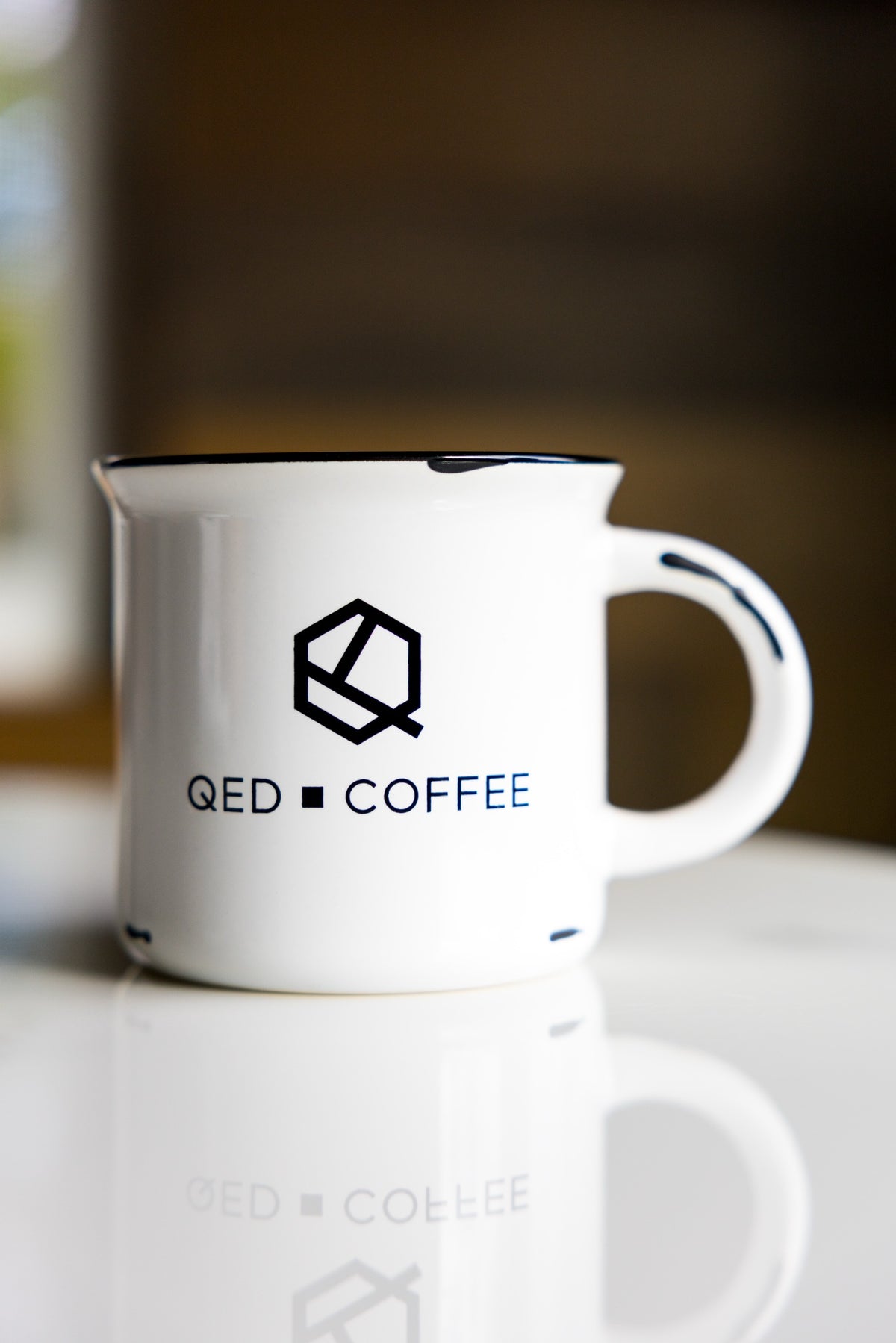 QED Coffee Camp-Style Stoneware Mug — 15 oz White