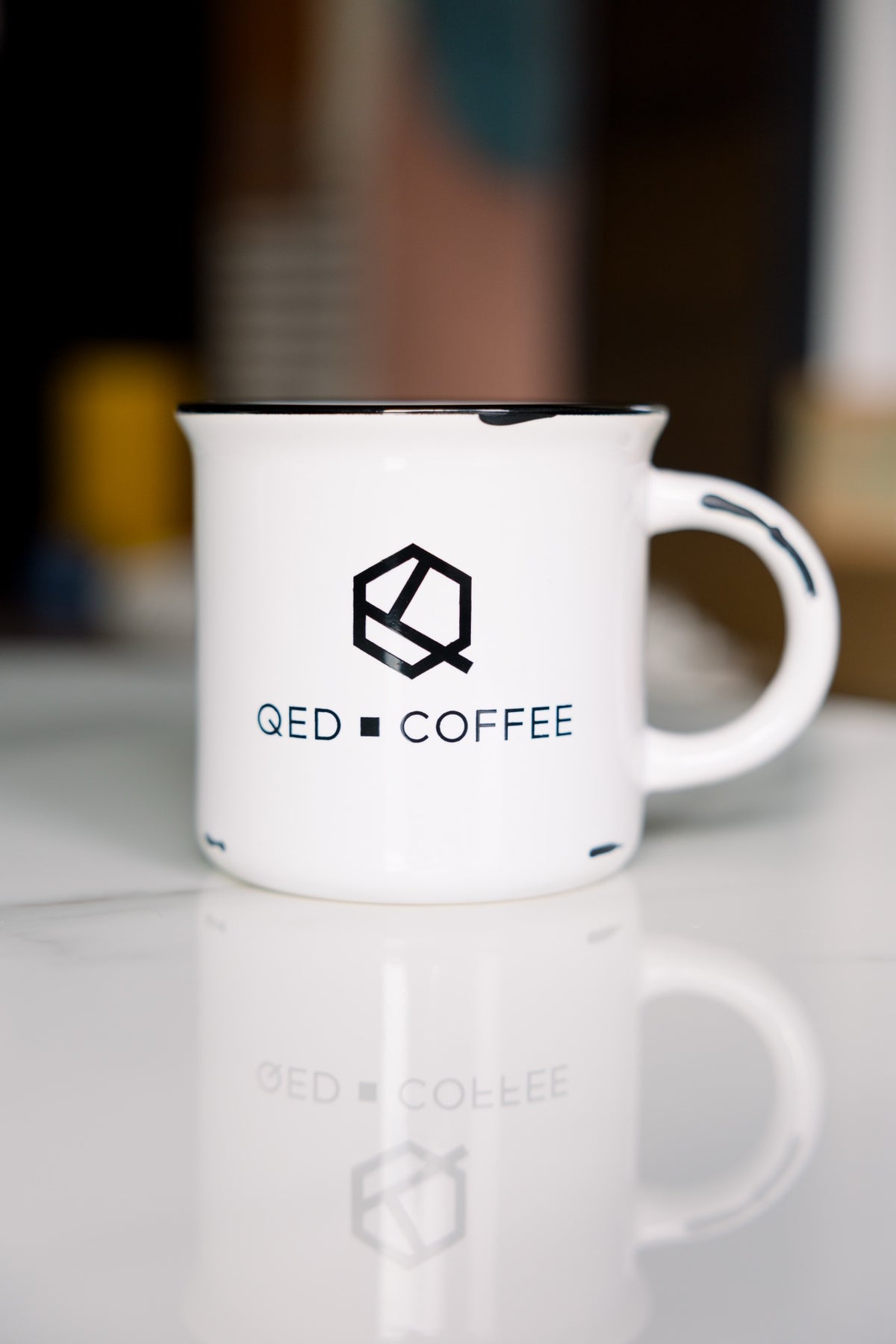 QED Coffee Camp-Style Stoneware Mug — 15 oz White