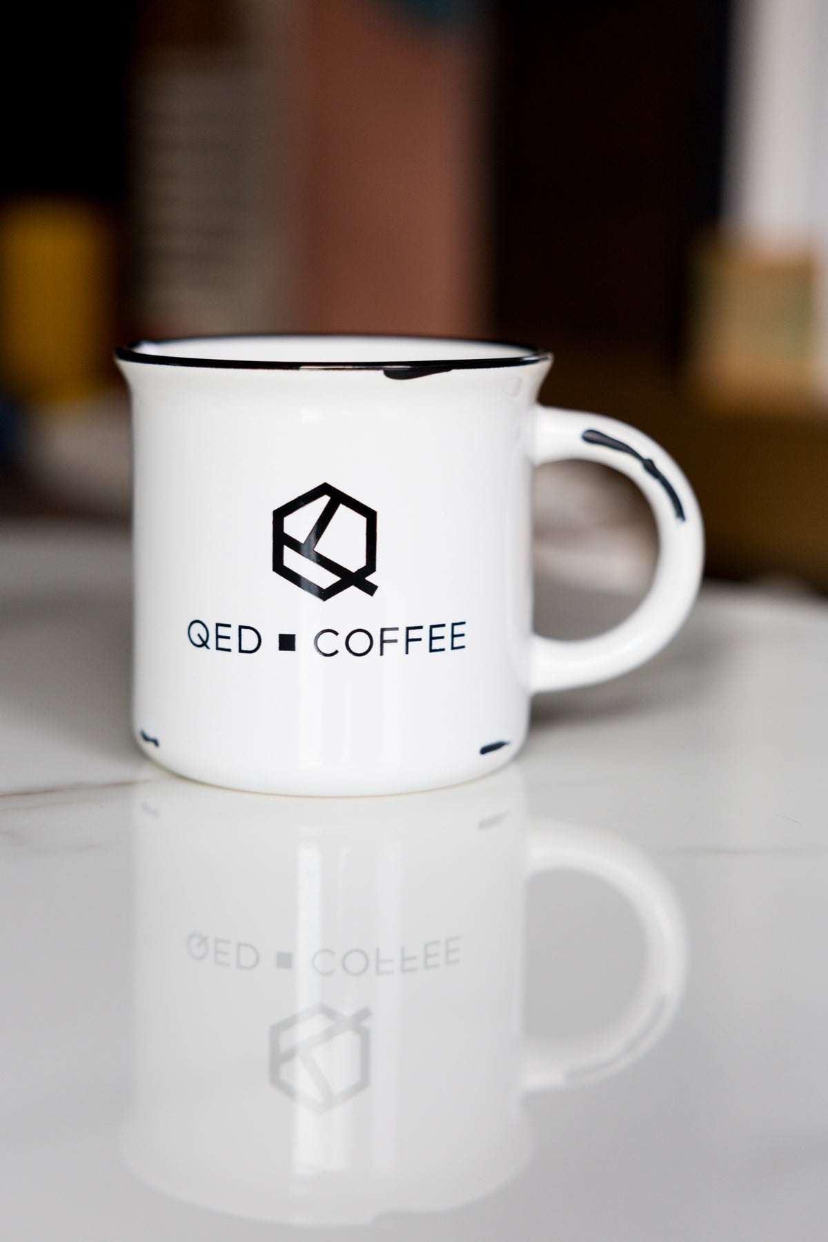 QED Coffee Camp-Style Stoneware Mug — 15 oz White