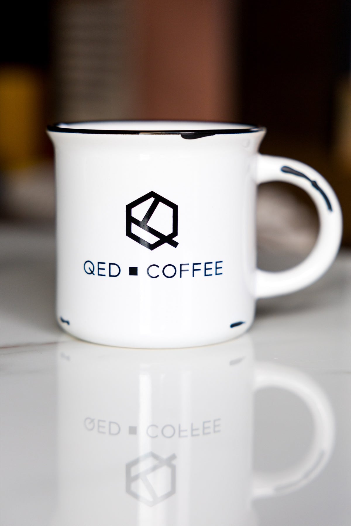 QED Coffee Camp-Style Stoneware Mug — 15 oz White