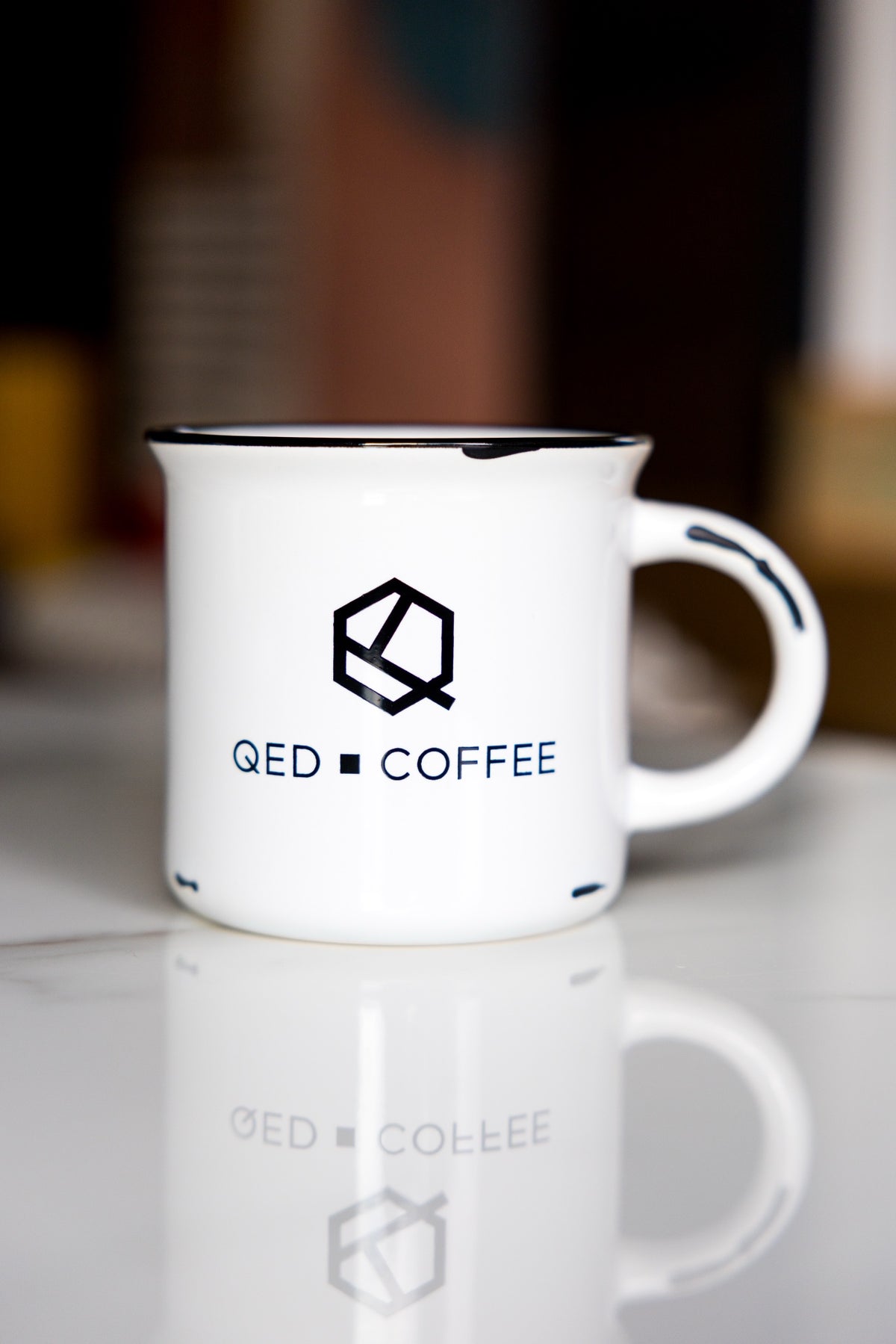 QED Coffee Camp-Style Stoneware Mug — 15 oz White