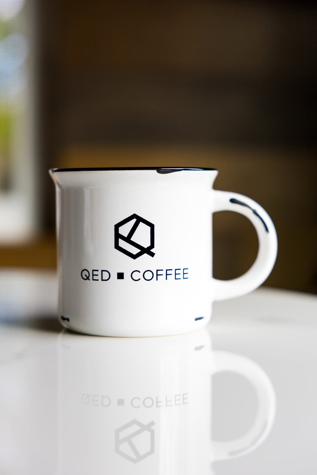 QED Coffee Camp-Style Stoneware Mug — 15 oz White - QED Coffee